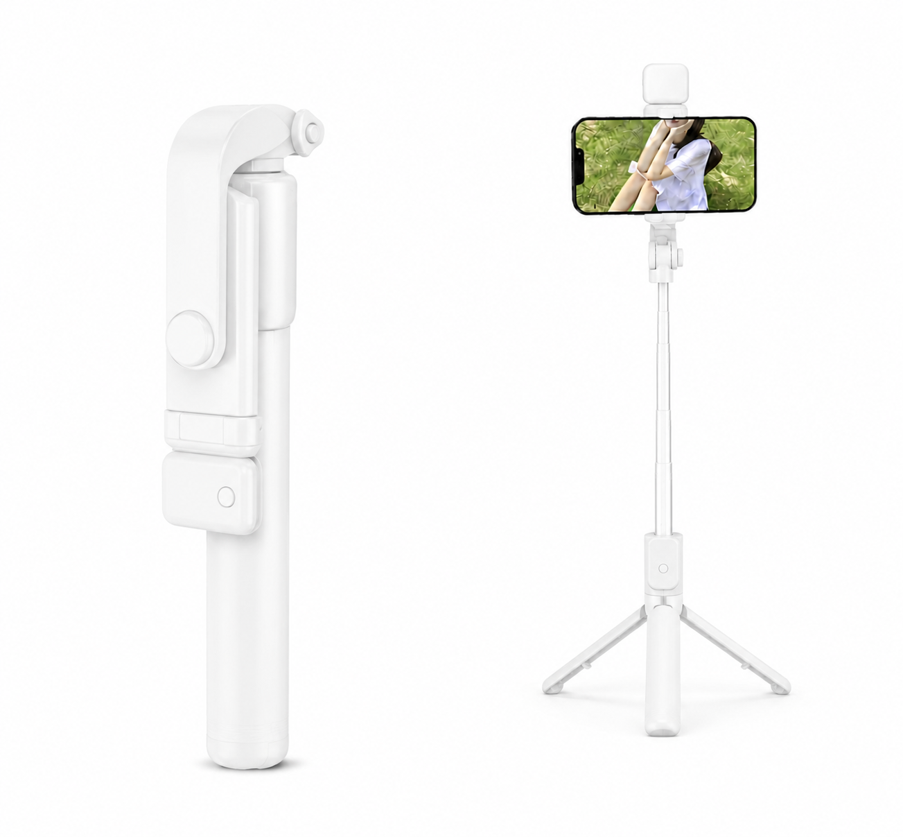 Selfie Stick Pro-Bluetooth con trípode y luz 1