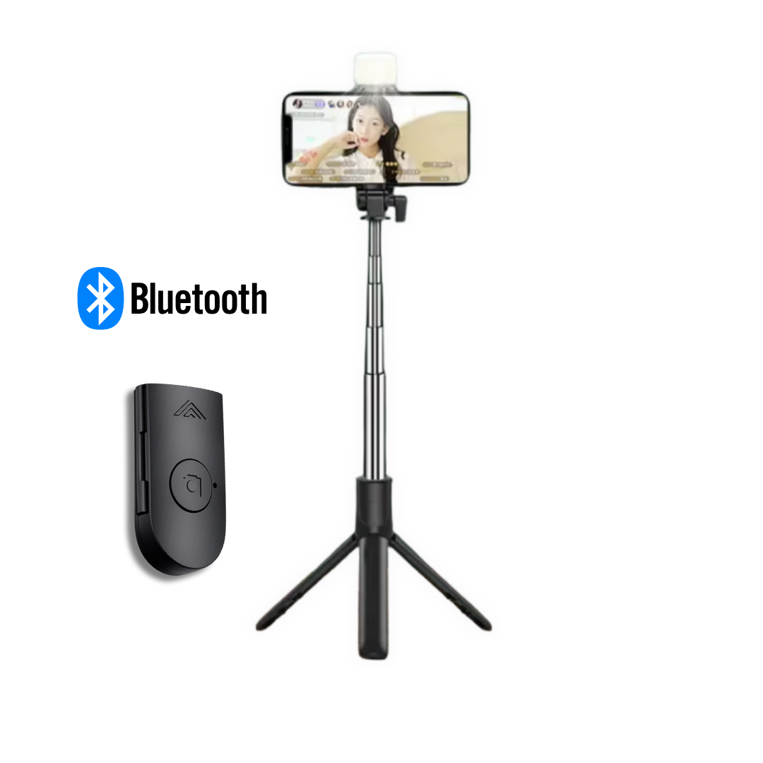 Selfie Stick Pro-Bluetooth con trípode y luz 4