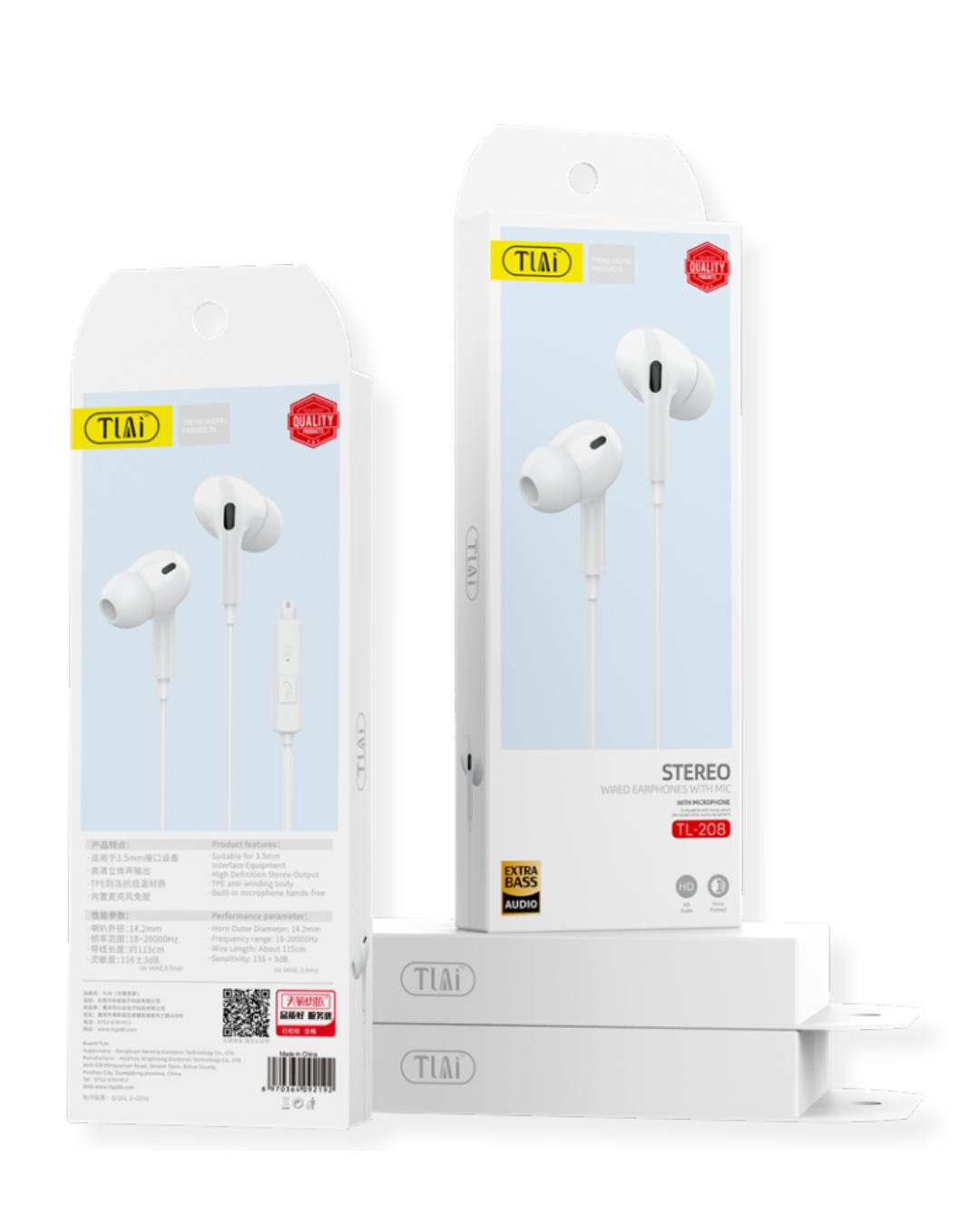 Audífonos sonido stereo TL205 de cable 3.5 mm con Micrófono