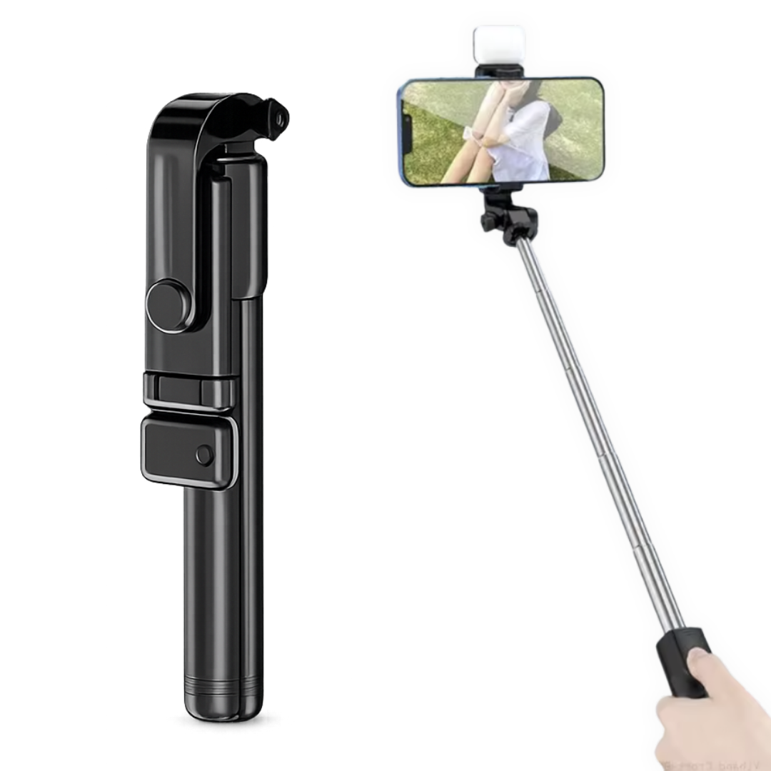 Selfie Stick Pro-Bluetooth con trípode y luz 3